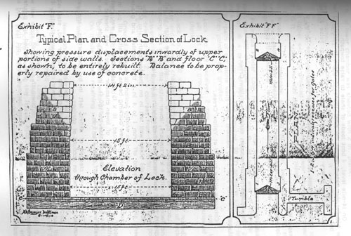Typical Plan and Cross Section of Lock, c. 1908.