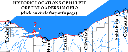 Map of Hulett locations in Ohio