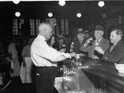 Otto Moser at his bar