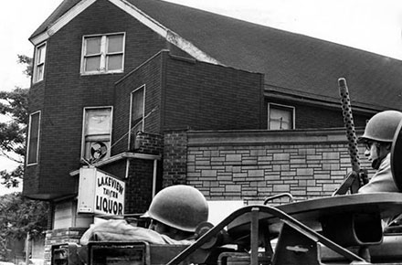 Ohio National Guard on patrol in Glenville, 1968.