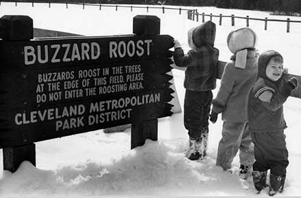 Children at the Buzzard Roost in Hinckley Reservation